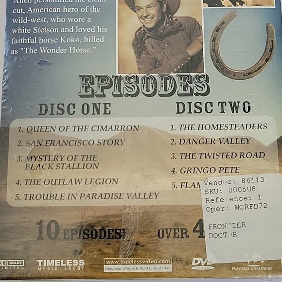 Frontier Doctor 2 DVD Set Western Starring Rex Allen Timeless Cowboy TV NIB - Picture 4 of 8